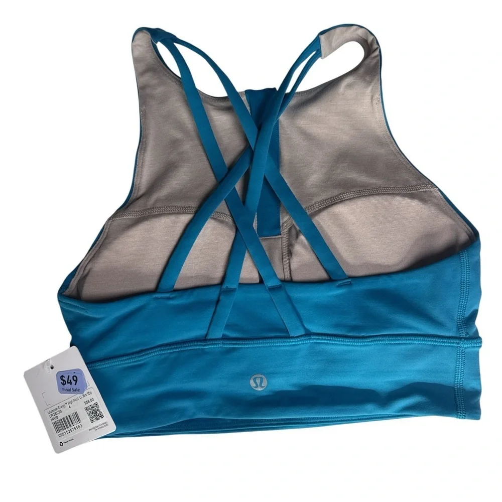 Lululemon Energy Zip High Neck LL Bra HWIB Hawaiian Blue NWT 4